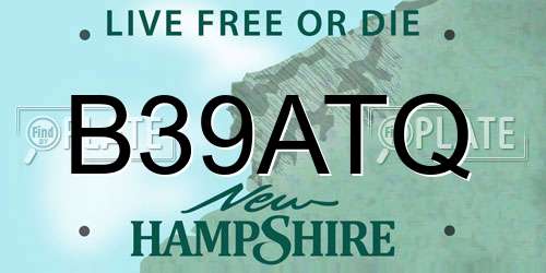 B39ATQ New Hampshire License Plate