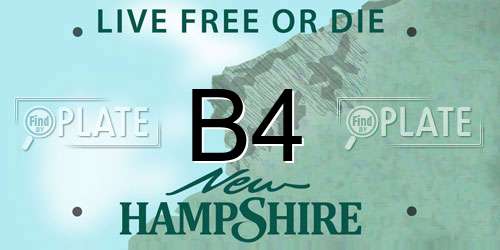 B4 New Hampshire License Plate