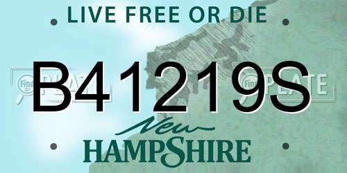 B41219S New Hampshire License Plate