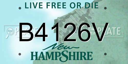 B4126V New Hampshire License Plate