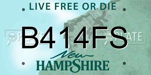 B414FS New Hampshire License Plate