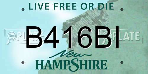 B416BI New Hampshire License Plate