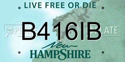 B416IB New Hampshire License Plate