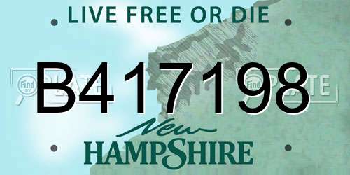 B417198 New Hampshire License Plate