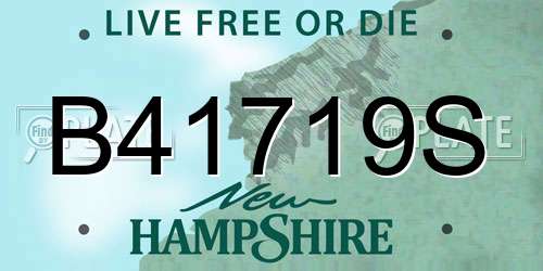 B41719S New Hampshire License Plate