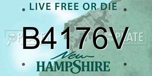 B4176V New Hampshire License Plate