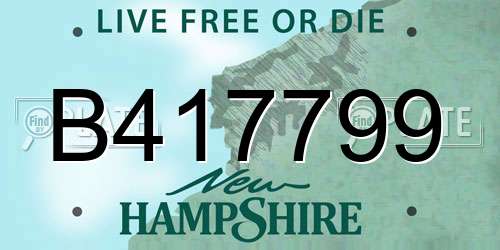 B417799 New Hampshire License Plate