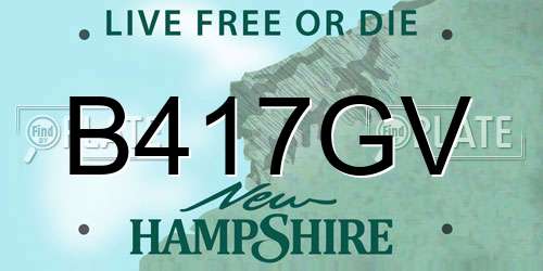 B417GV New Hampshire License Plate