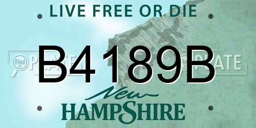 B4189B New Hampshire License Plate