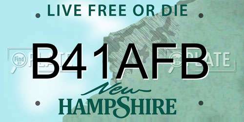 B41AFB New Hampshire License Plate