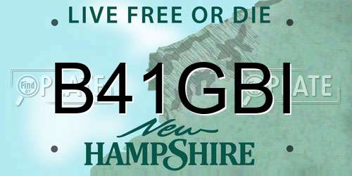 B41GBI New Hampshire License Plate
