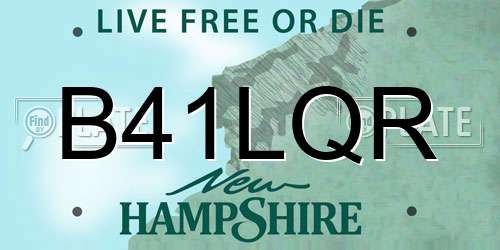 B41LQR New Hampshire License Plate