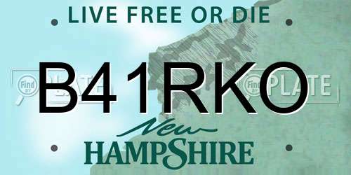 B41RKO New Hampshire License Plate