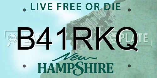 B41RKQ New Hampshire License Plate