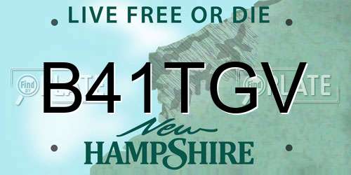 B41TGV New Hampshire License Plate