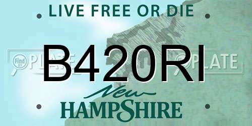 B420RI New Hampshire License Plate