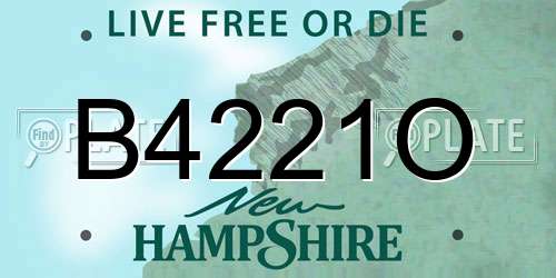 B4221O New Hampshire License Plate