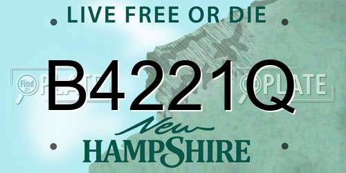 B4221Q New Hampshire License Plate