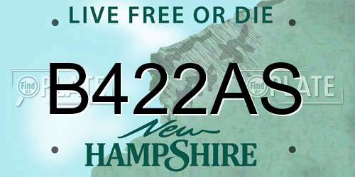 B422AS New Hampshire License Plate
