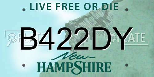 B422DY New Hampshire License Plate