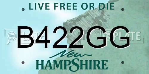 B422GG New Hampshire License Plate