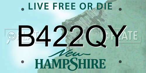 B422QY New Hampshire License Plate