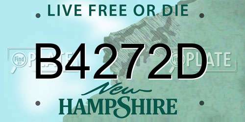 B4272D New Hampshire License Plate
