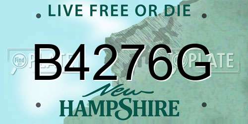 B4276G New Hampshire License Plate