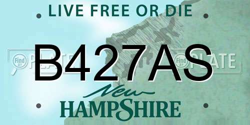 B427AS New Hampshire License Plate