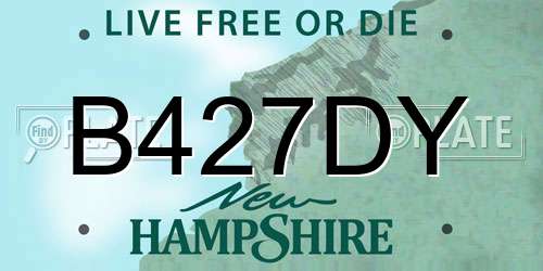 B427DY New Hampshire License Plate