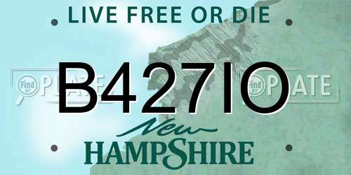 B427IO New Hampshire License Plate