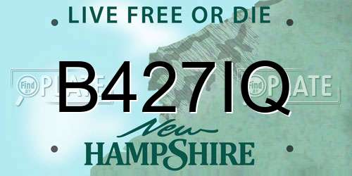 B427IQ New Hampshire License Plate
