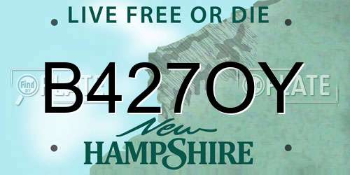 B427OY New Hampshire License Plate
