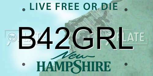 B42GRL New Hampshire License Plate