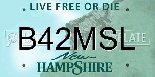 B42MSL New Hampshire License Plate
