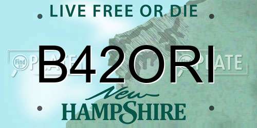 B42ORI New Hampshire License Plate