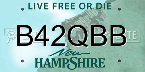 B42QBB New Hampshire License Plate