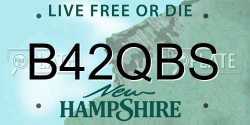B42QBS New Hampshire License Plate