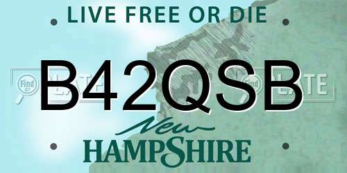 B42QSB New Hampshire License Plate