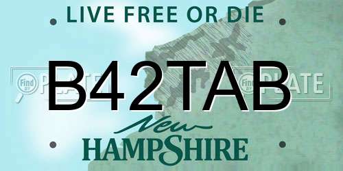 B42TAB New Hampshire License Plate