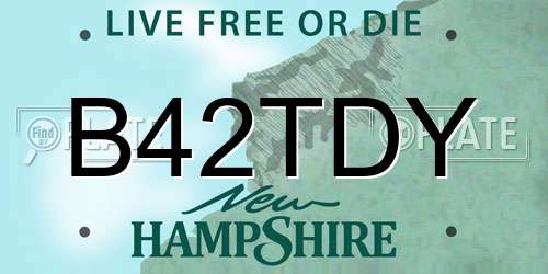 B42TDY New Hampshire License Plate