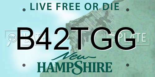B42TGG New Hampshire License Plate