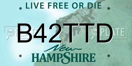 B42TTD New Hampshire License Plate