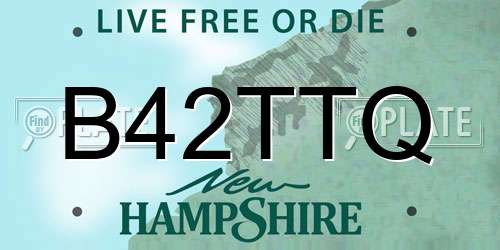 B42TTQ New Hampshire License Plate