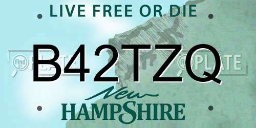 B42TZQ New Hampshire License Plate