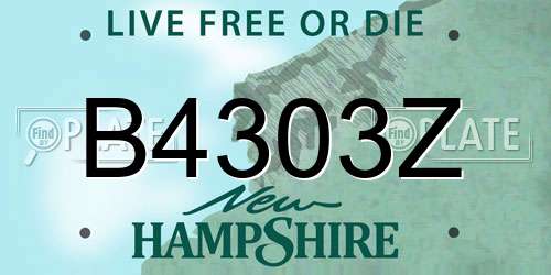 B4303Z New Hampshire License Plate