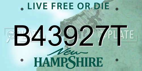 B43927T New Hampshire License Plate