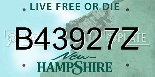 B43927Z New Hampshire License Plate