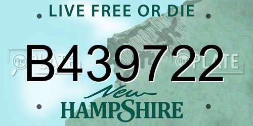 B439722 New Hampshire License Plate