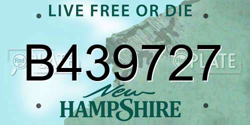 B439727 New Hampshire License Plate